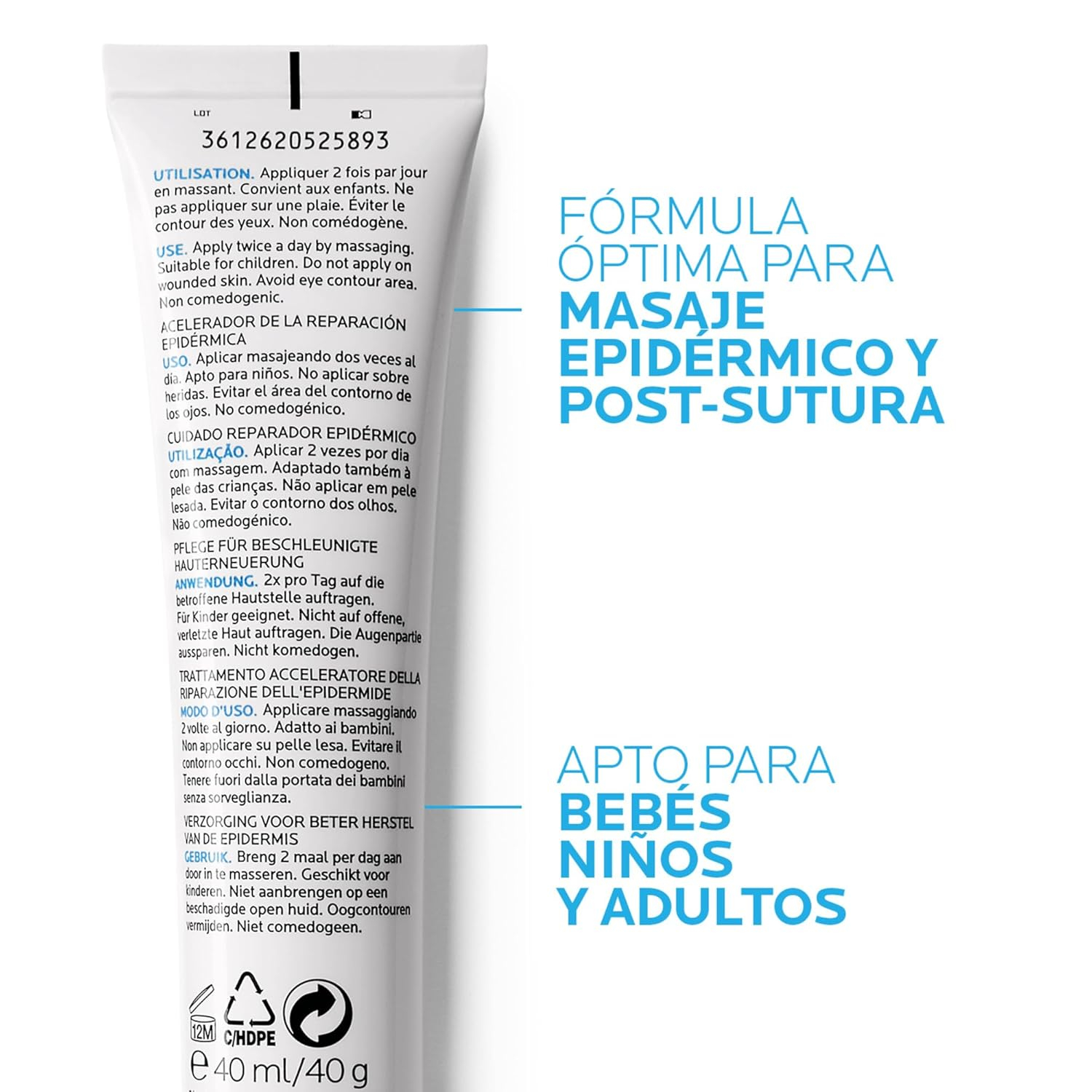 La Roche Posay Gel, Crema Cicatrizante, Multireparador, Favorece la Recuperación de la Piel, Propiedades Calmantes, Reconfortantes y Anti-picor, Fórmula de Triple Acción, Cicaplast B5, 40ml - Imagen 4