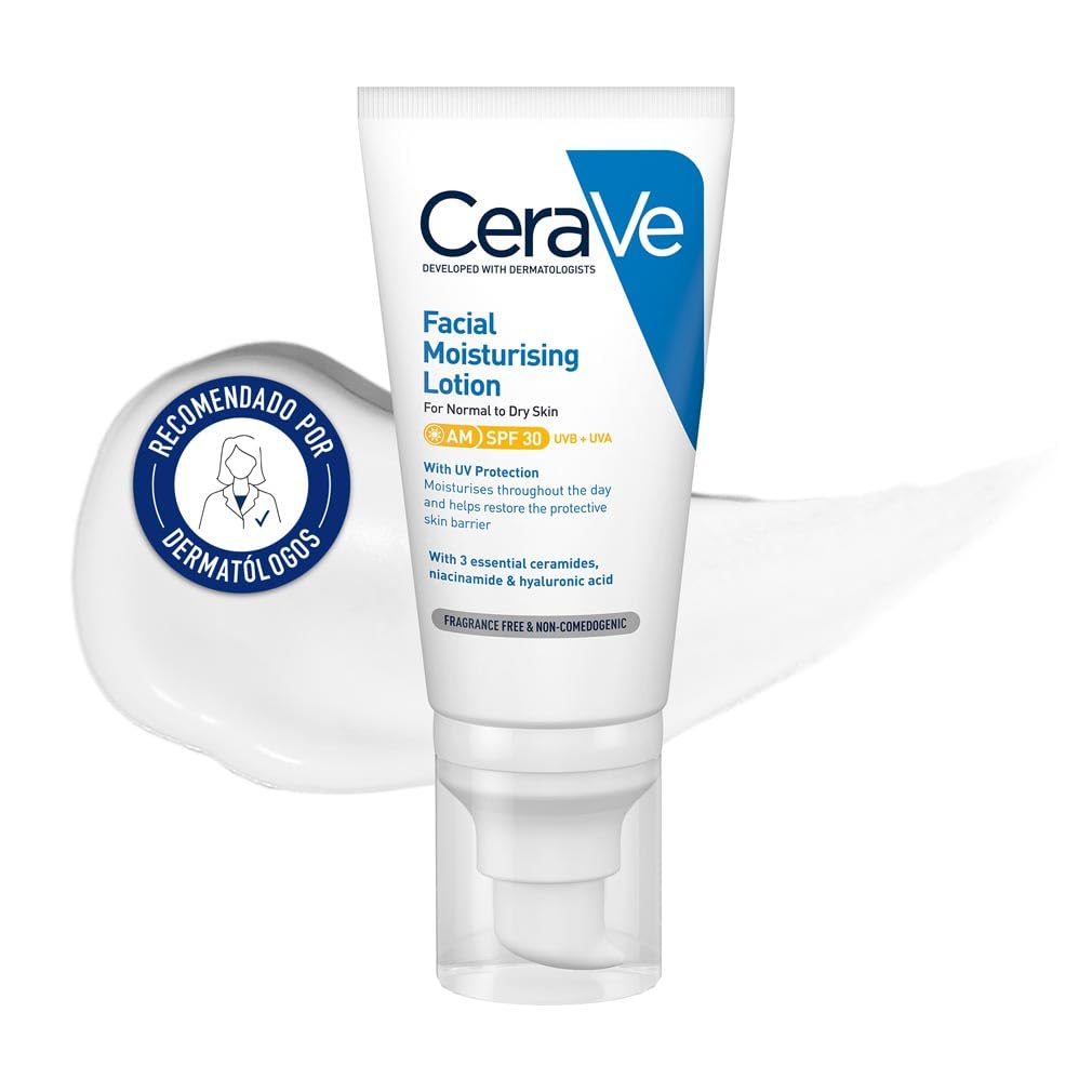 CeraVe, Loción Hidratante de Rostro SPF 50, Para Piel Normal a Seca, Hidratación y Alta Protección Contra los Rayos UVB/UVA, Enriquecida con Ceramidas, 52ml - Imagen 2