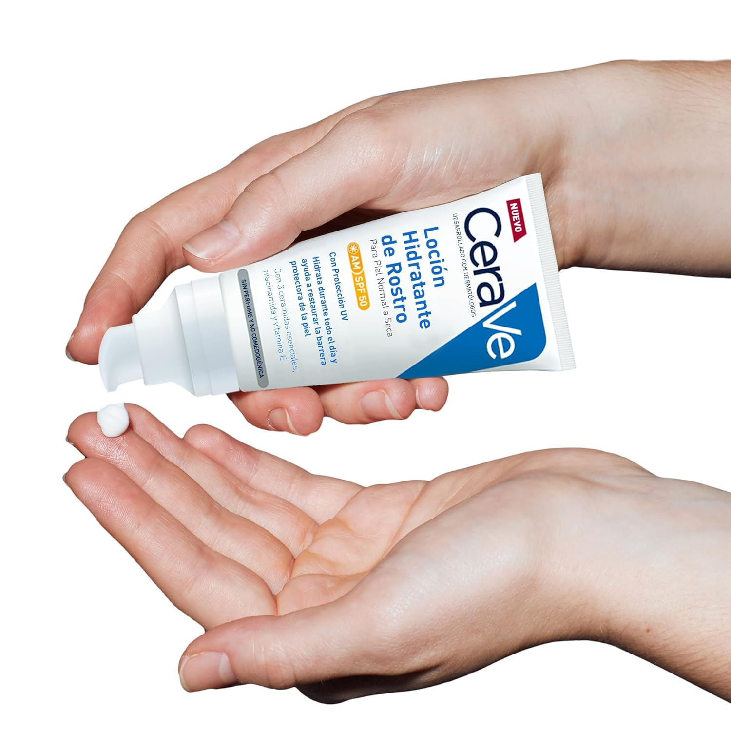CeraVe, Loción Hidratante de Rostro SPF 50, Para Piel Normal a Seca, Hidratación y Alta Protección Contra los Rayos UVB/UVA, Enriquecida con Ceramidas, 52ml - Imagen 10