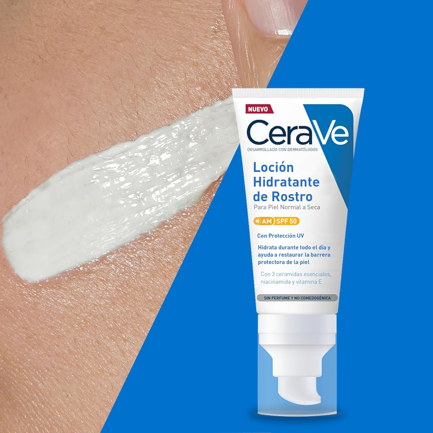 CeraVe, Loción Hidratante de Rostro SPF 50, Para Piel Normal a Seca, Hidratación y Alta Protección Contra los Rayos UVB/UVA, Enriquecida con Ceramidas, 52ml - Imagen 11