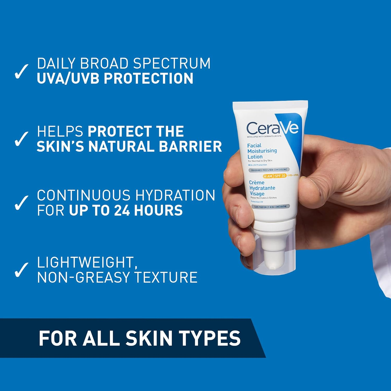 CeraVe, Loción Hidratante de Rostro SPF 50, Para Piel Normal a Seca, Hidratación y Alta Protección Contra los Rayos UVB/UVA, Enriquecida con Ceramidas, 52ml - Imagen 17