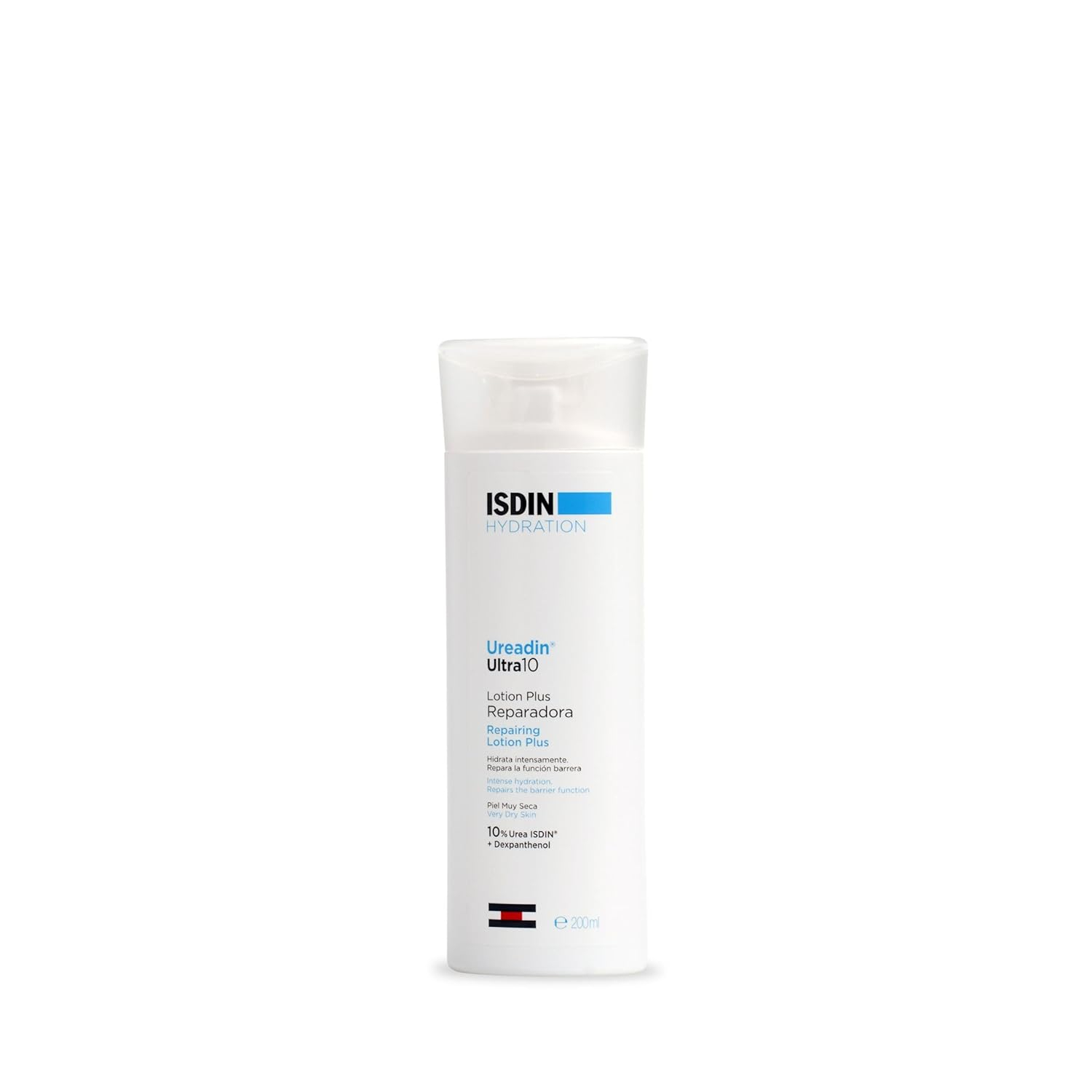 ISDIN UreadinUltra10 Loción Plus Reparadora Para Piel Muy Seca Y Descamativa Que Hidrata Intensamente Y Reduce La Descamación Con Urea ISDINY Dexpantenol, Testada Dermatológicamente - 200 ml