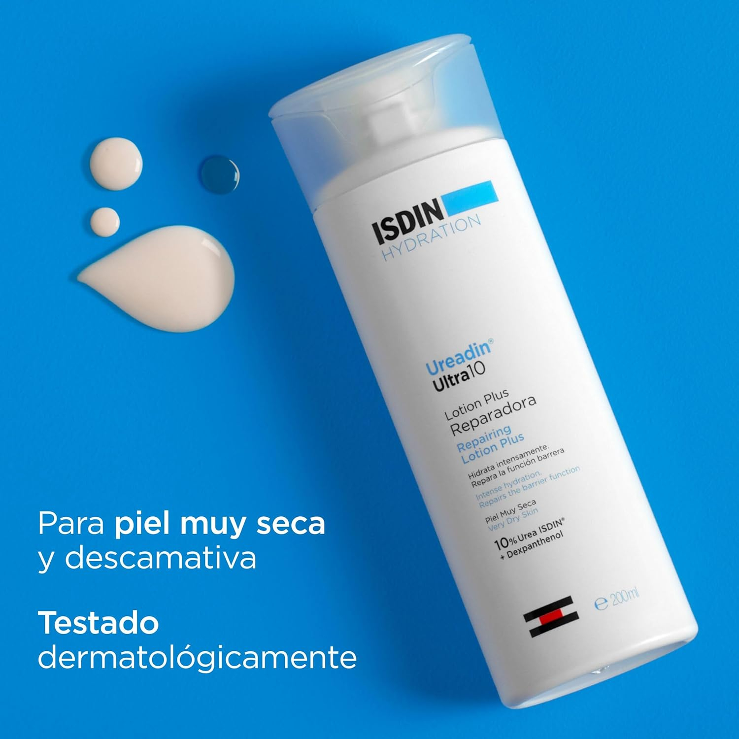 ISDIN UreadinUltra10 Loción Plus Reparadora Para Piel Muy Seca Y Descamativa Que Hidrata Intensamente Y Reduce La Descamación Con Urea ISDINY Dexpantenol, Testada Dermatológicamente - 200 ml - Imagen 4