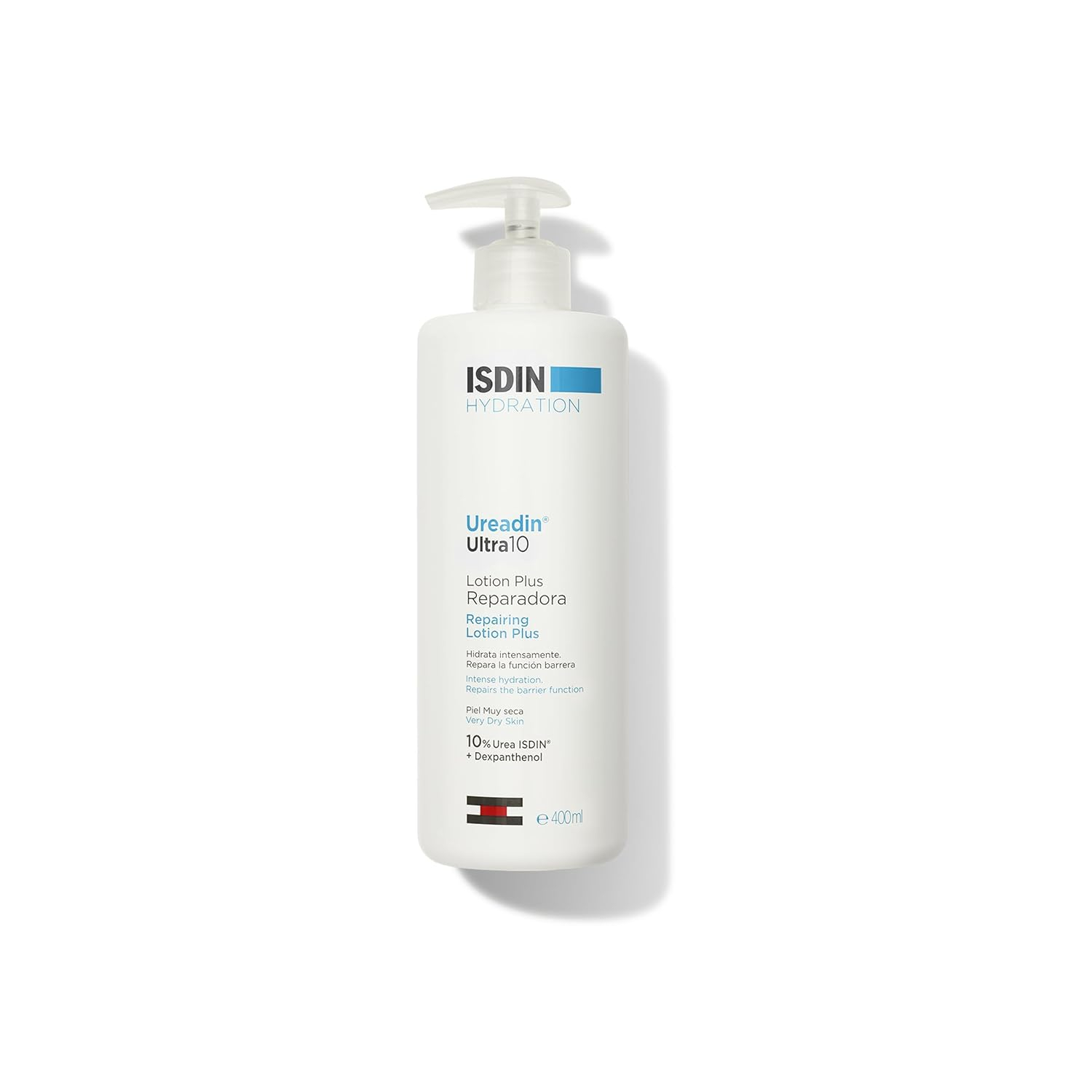 ISDIN UreadinUltra10 Loción Plus Reparadora Para Piel Muy Seca Y Descamativa Que Hidrata Intensamente Y Reduce La Descamación Con Urea ISDINY Dexpantenol, Testada Dermatológicamente - 400 ml