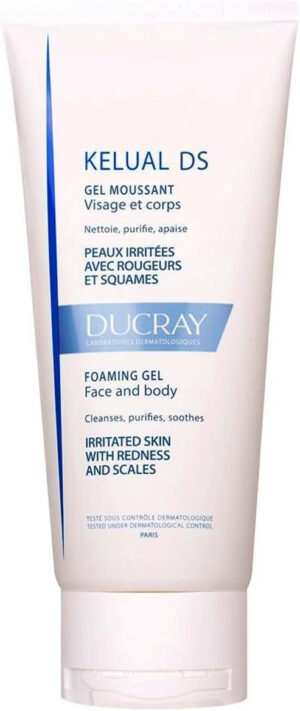Ducray Kelual DS Gel Espumante para Rostro y Cuerpo Irritados, 200 ml