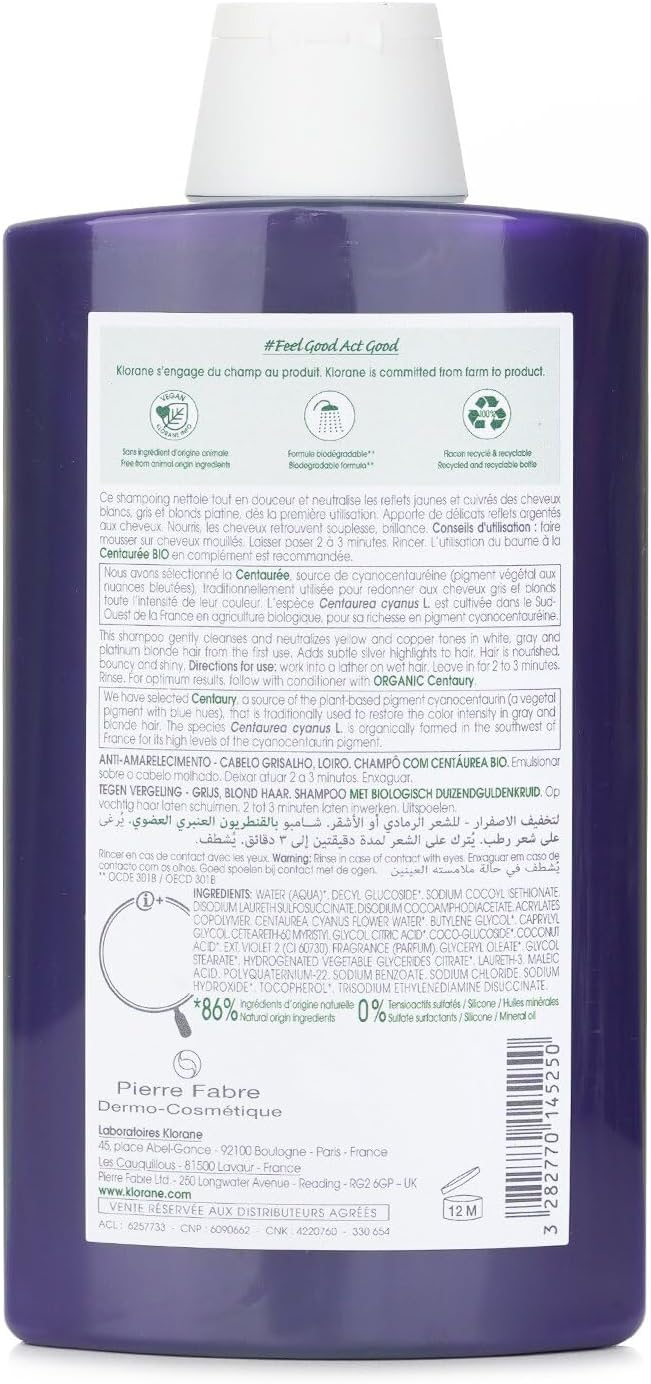 Klorane Champú Centaurea - 400 ml, Estándar (1889300) - Imagen 3