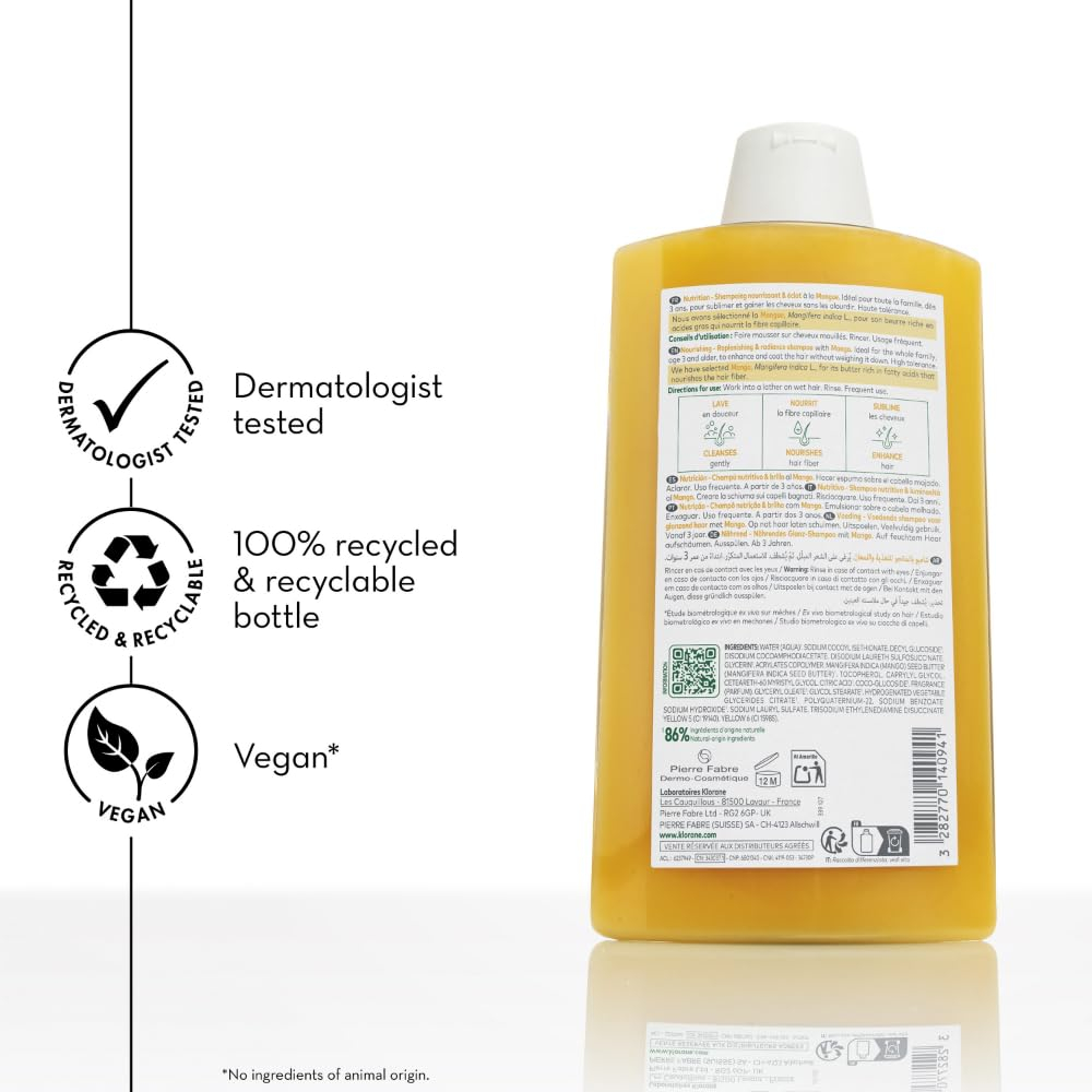 KLORANE Champú a la Manteca de Mango Nutritivo 400 ml - Imagen 6