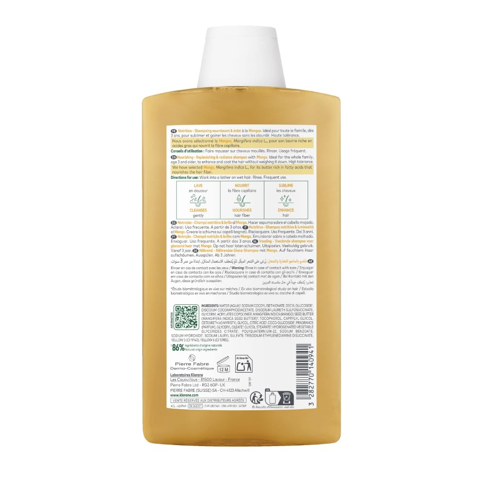 KLORANE Champú a la Manteca de Mango Nutritivo 400 ml - Imagen 8