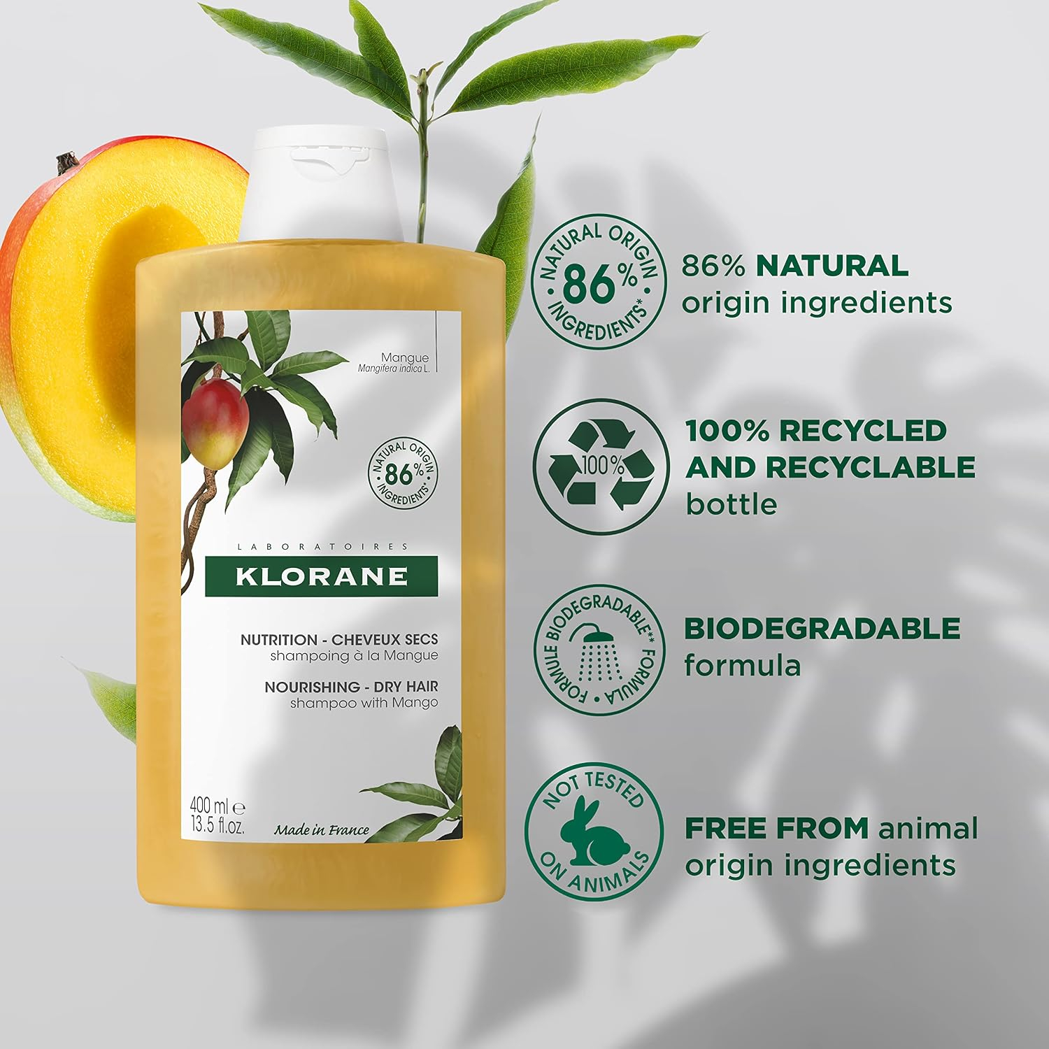 KLORANE Champú a la Manteca de Mango Nutritivo 400 ml - Imagen 11