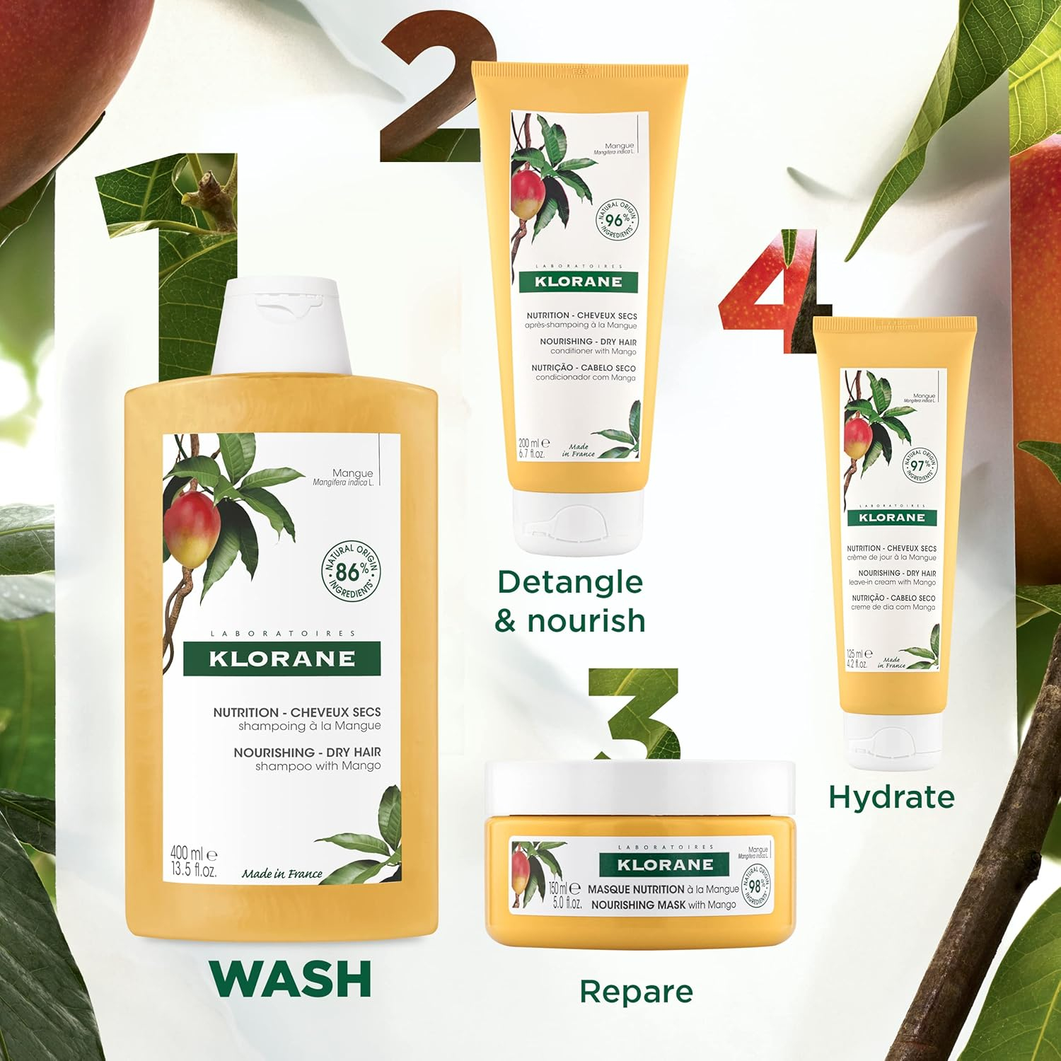 KLORANE Champú a la Manteca de Mango Nutritivo 400 ml - Imagen 13