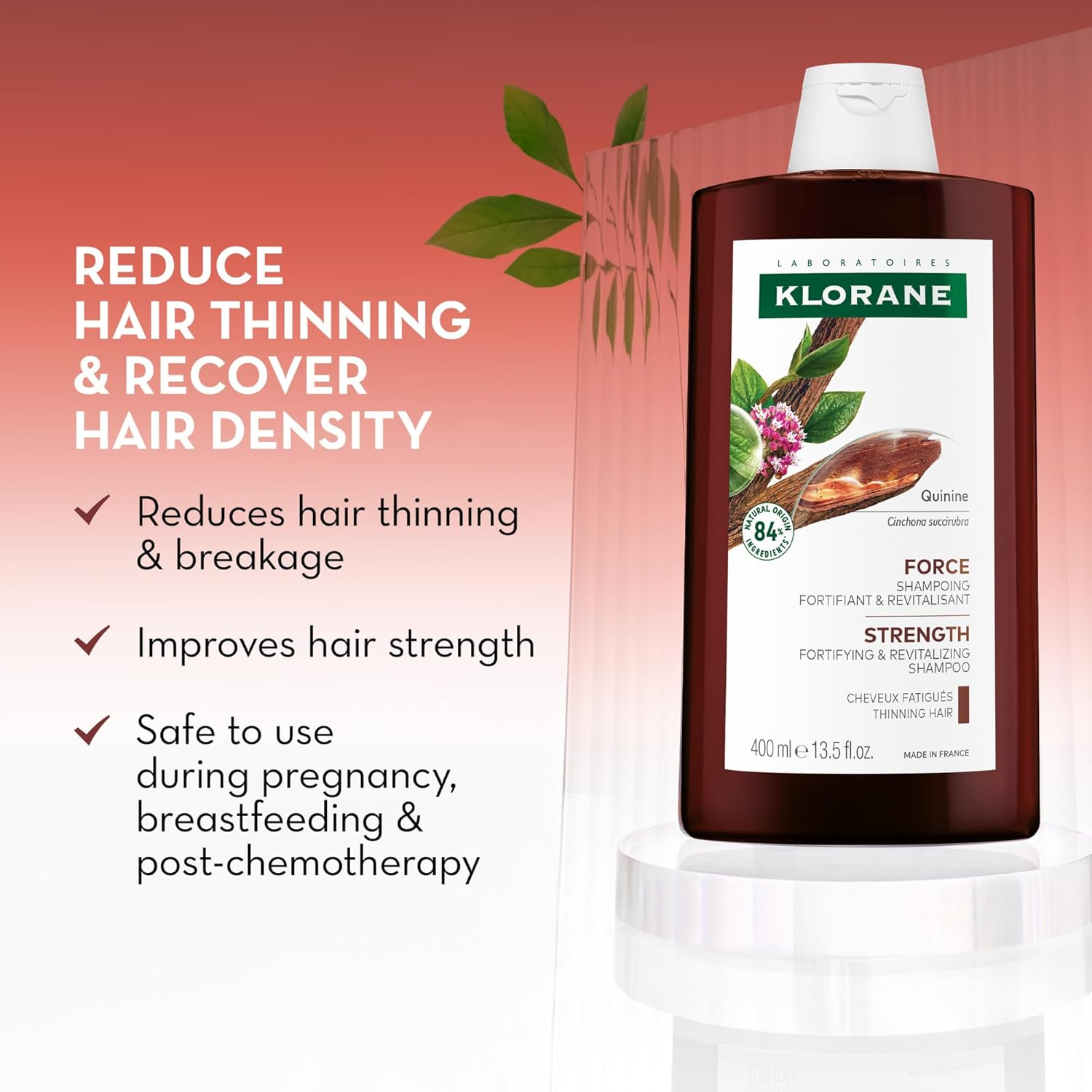 KLORANE - KLORANE Champú al Extracto de Quinina, 400 ml, unisex - Imagen 2
