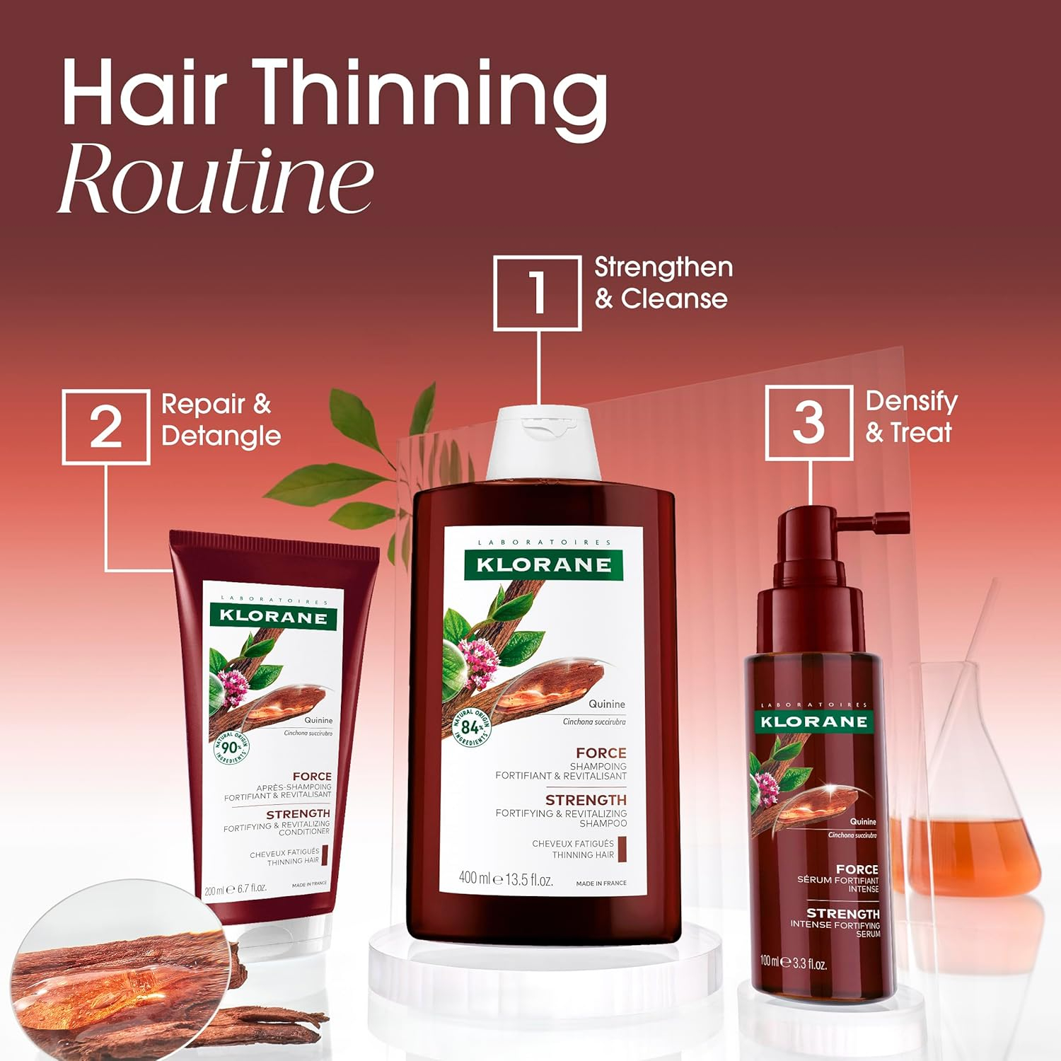 KLORANE - KLORANE Champú al Extracto de Quinina, 400 ml, unisex - Imagen 7